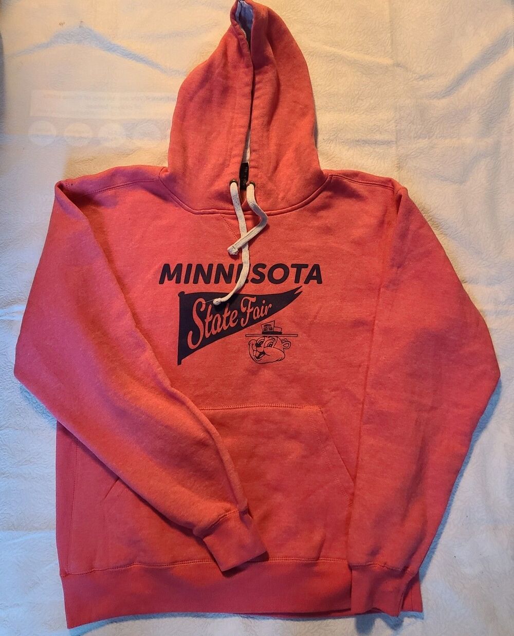 Premium Minnesota State Fair Hoodie Adult Large Pink Heavyweight Pullover Sweats